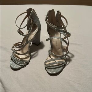 Jessica Simpson Silver Strappy Heels